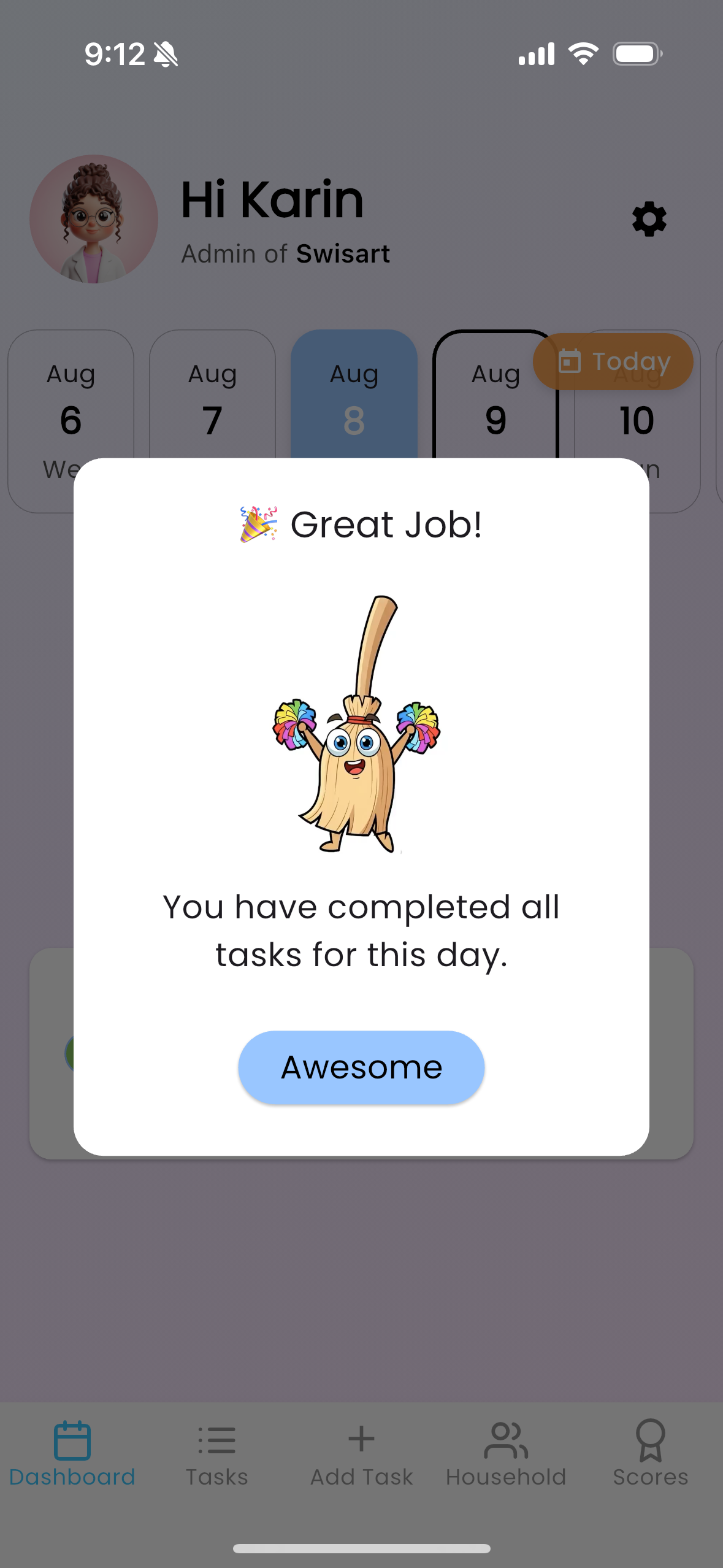 Leny Task Completion Celebration